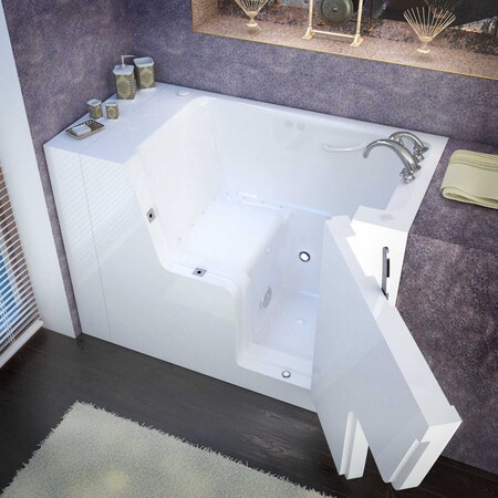 Meditub MediTub 29 x 53 Right Drain White Air Wheelchair Accessible Bathtub 2953WCARWA